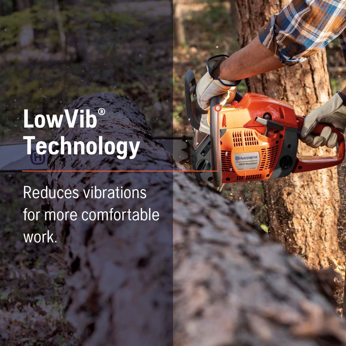 Husqvarna 460 Rancher 24" gas chainsaw, 60cc, heavy-duty cutting