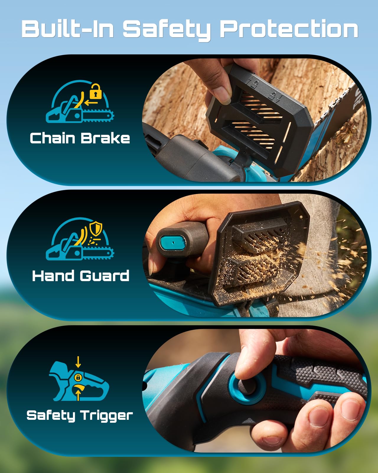 SEESII 40V 18" chainsaw, 2200W brushless, 2 batteries, fast charger