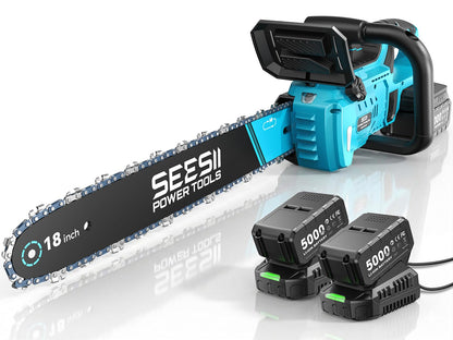 SEESII 40V 18" chainsaw, 2200W brushless, 2 batteries, fast charger