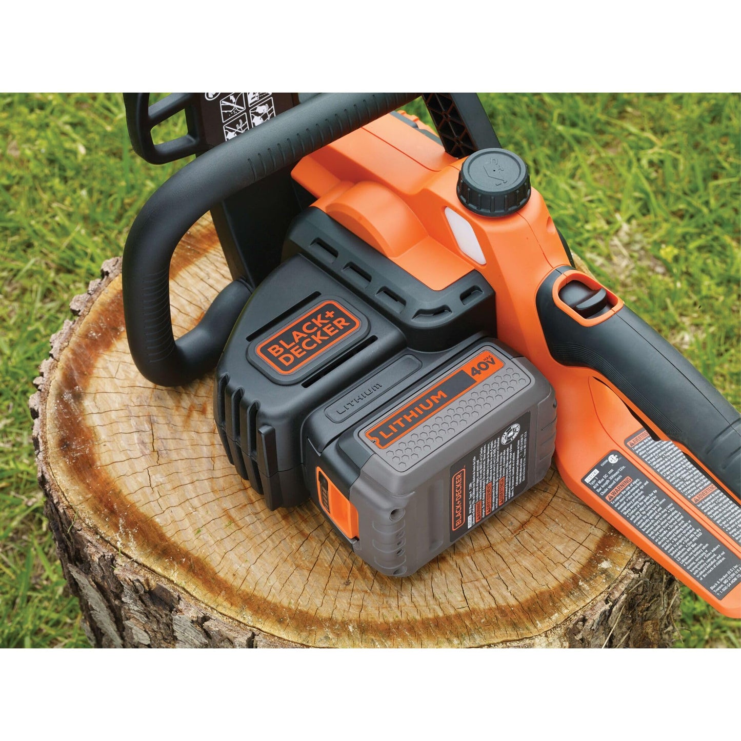 BLACK+DECKER 40V 12" cordless chainsaw, lightweight, battery included